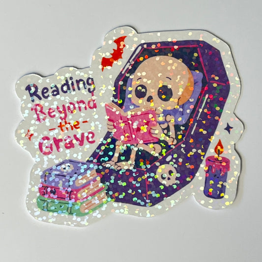 Naklejka Odklejka z serii SPOOKY DELULU - READING BEYOND THE GRAVE