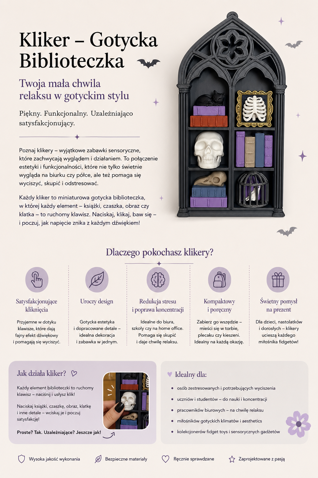 Kliker GOTYCKA BIBLIOTECZKA duża wersja