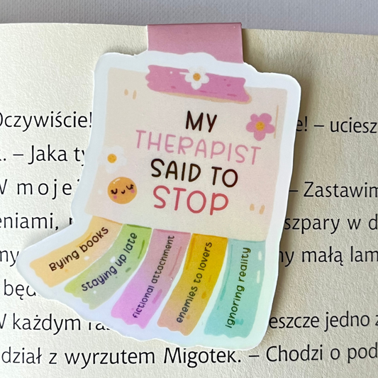 Zakładka magnetyczna MY THERAPIST SAID TO STOP