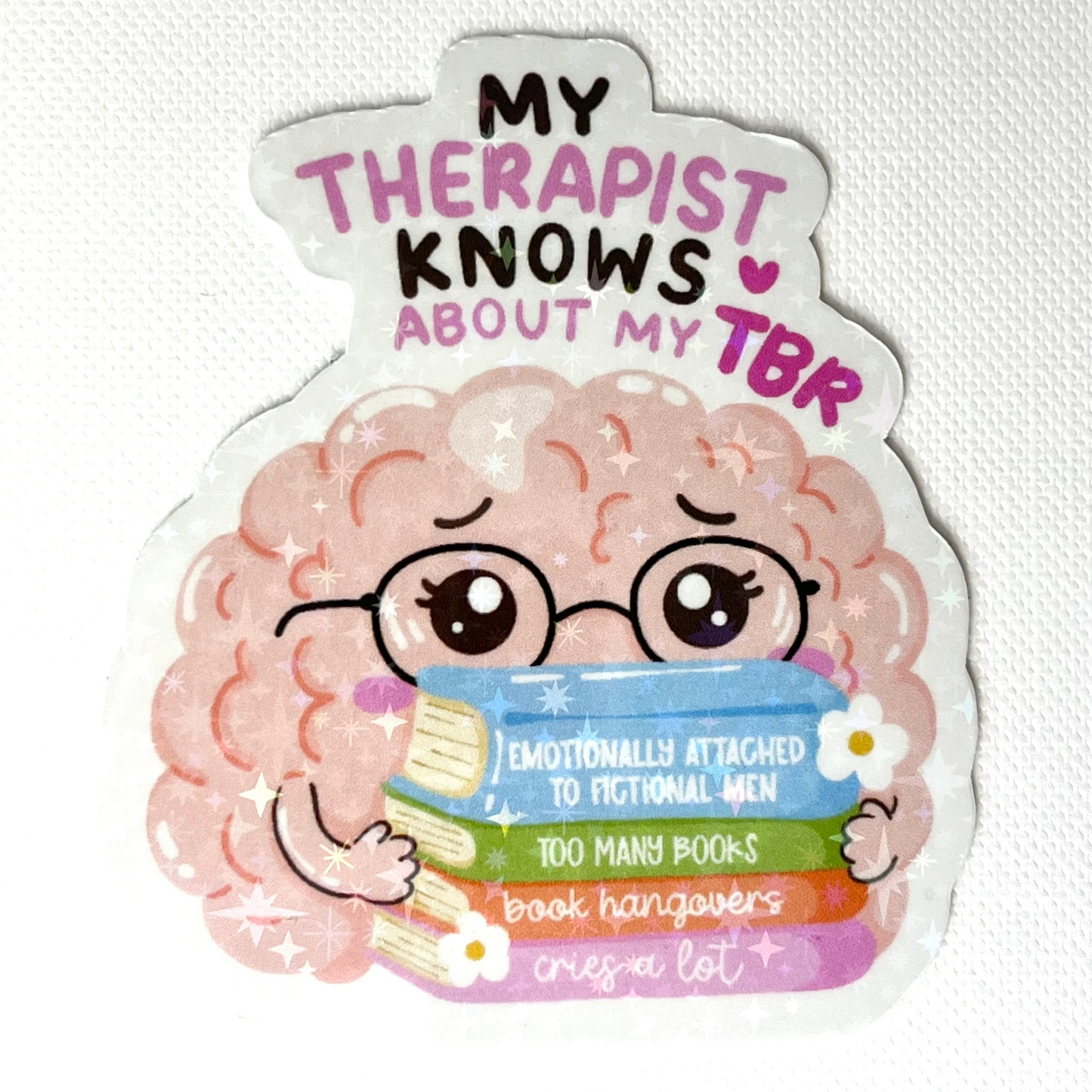 Naklejka Odklejka z serii DELULU - MY THERAPIST KNOWS ABOUT MY TBR