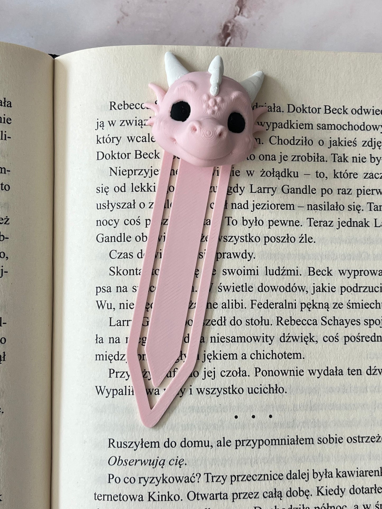 Zakładka 3D z wizerunkiem smoka - CUTE PINK DRAGON