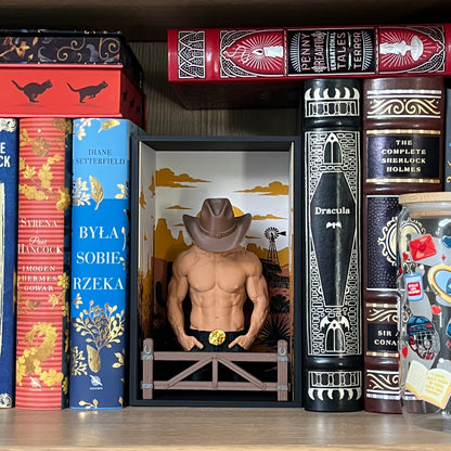 Cowboy Romance Book Nook – dekoracja na półkę dla miłośników książek