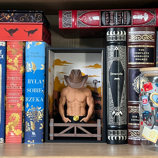 Cowboy Romance Book Nook – dekoracja na półkę dla miłośników książek