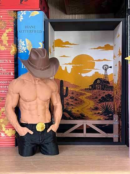Cowboy Romance Book Nook – dekoracja na półkę dla miłośników książek