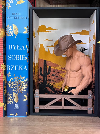 Cowboy Romance Book Nook – dekoracja na półkę dla miłośników książek