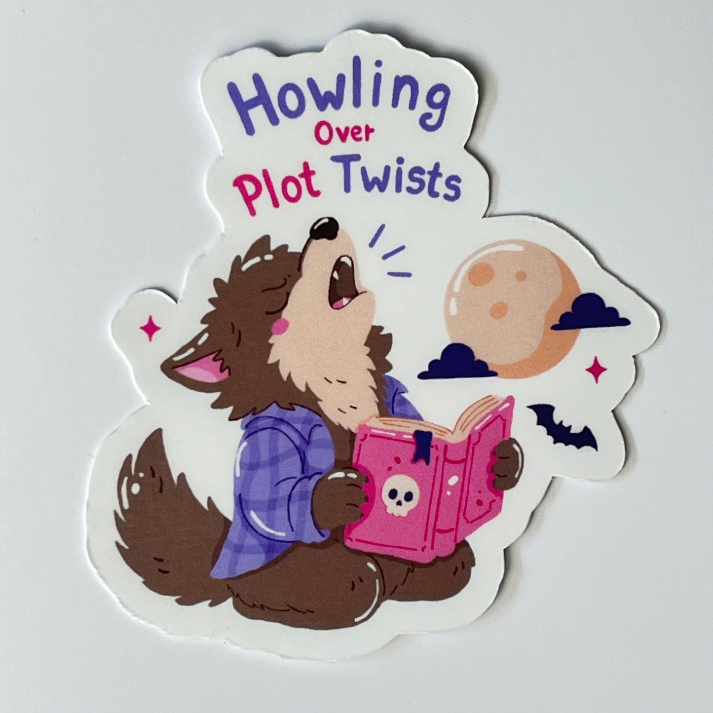 Naklejka Odklejka z serii SPOOKY DELULU  -  HOWLING OVER PLOT TWISTS