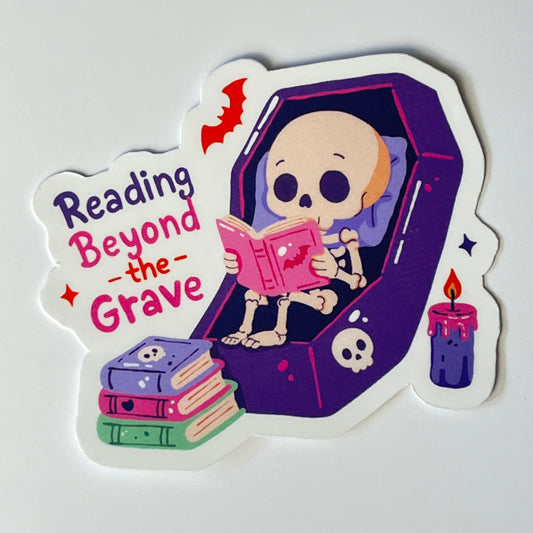 Naklejka Odklejka z serii SPOOKY DELULU  - READING BEYOND THE GRAVE