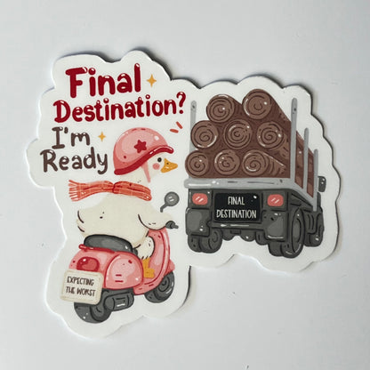 Naklejka Odklejka z serii SPOOKY DELULU  - FINAL DESTINATION? I'M READY