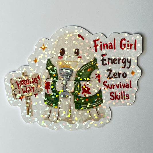 Naklejka Odklejka z serii SPOOKY DELULU  - FINAL GIRL ENERGY