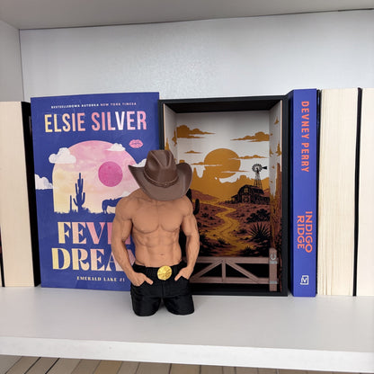 Cowboy Romance Book Nook – dekoracja na półkę dla miłośników książek