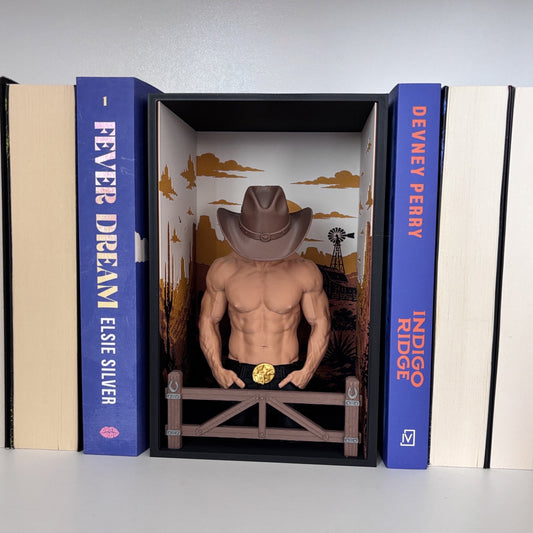 Cowboy Romance Book Nook – dekoracja na półkę dla miłośników książek