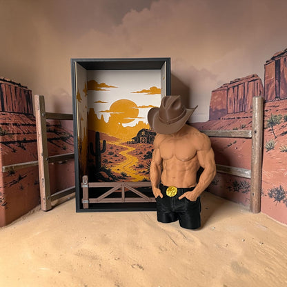 Cowboy Romance Book Nook – dekoracja na półkę dla miłośników książek
