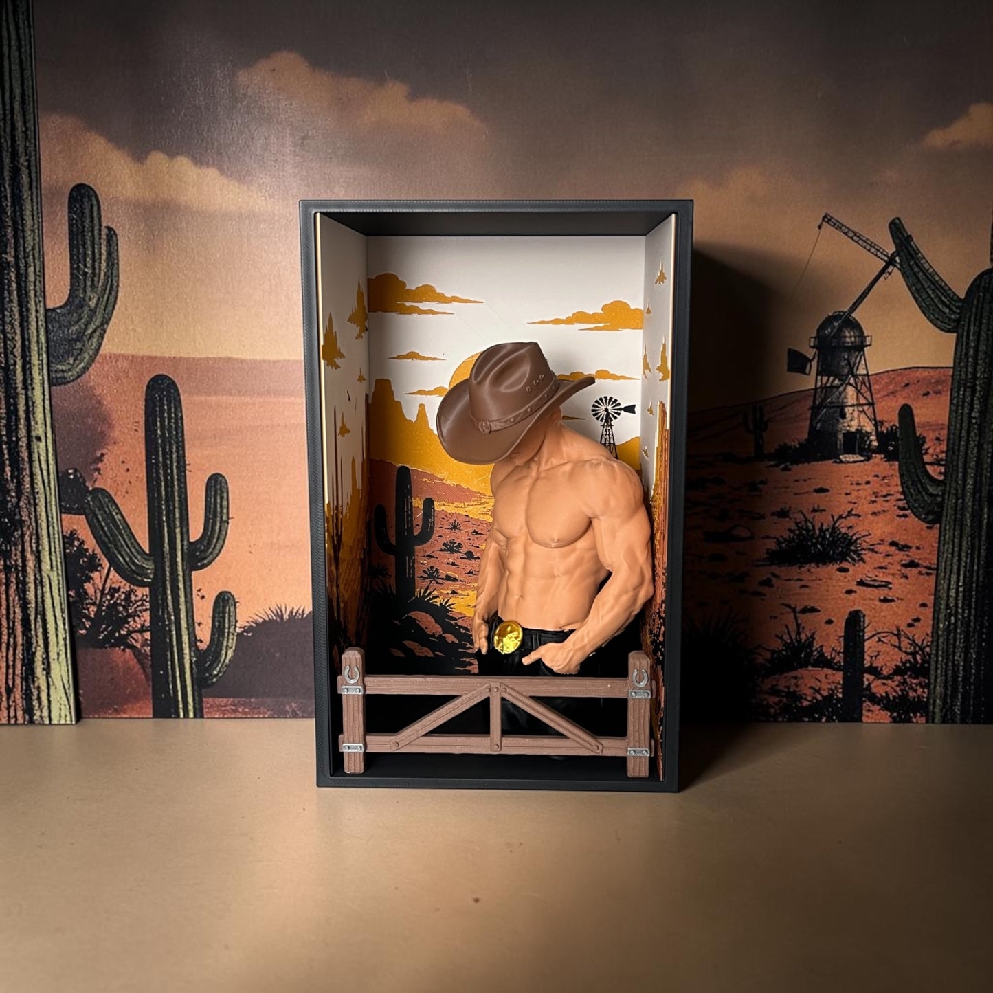 Cowboy Romance Book Nook – dekoracja na półkę dla miłośników książek
