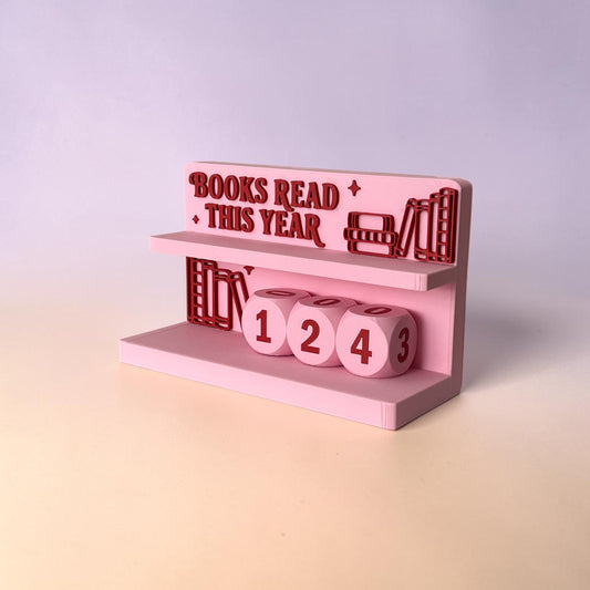 Licznik przeczytanych książek - wersja angielska - PINK BOOK TRACKER