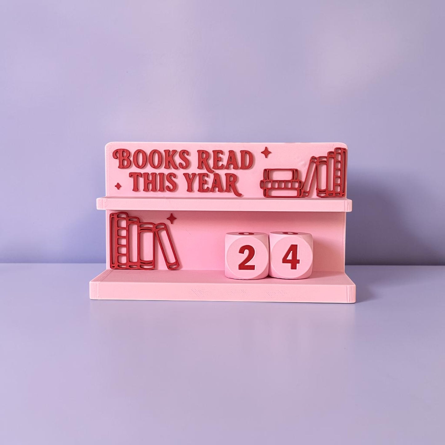 Licznik przeczytanych książek - wersja angielska - PINK BOOK TRACKER