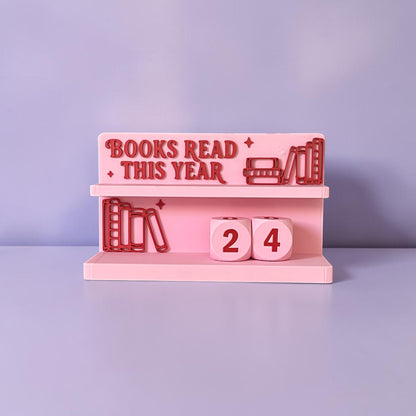 Licznik przeczytanych książek - wersja angielska - PINK BOOK TRACKER