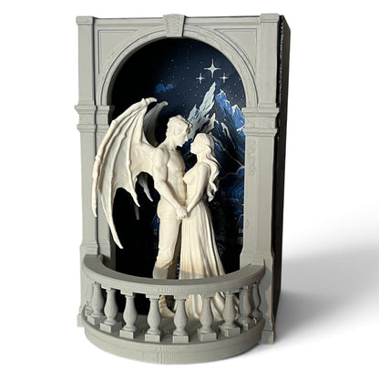 Book Nook „ACOTAR Love” – dekoracja na biblioteczkę z podświetleniem LED