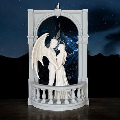 Book Nook „ACOTAR Love” – dekoracja na biblioteczkę z podświetleniem LED