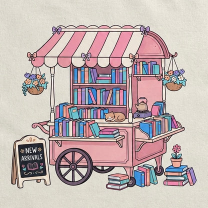 Torba bawełniana Book Cart – biblioteczka na kółkach