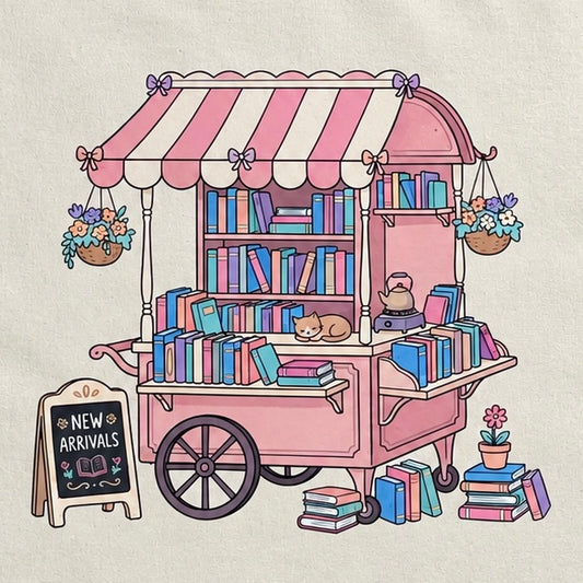 Torba bawełniana Book Cart – biblioteczka na kółkach