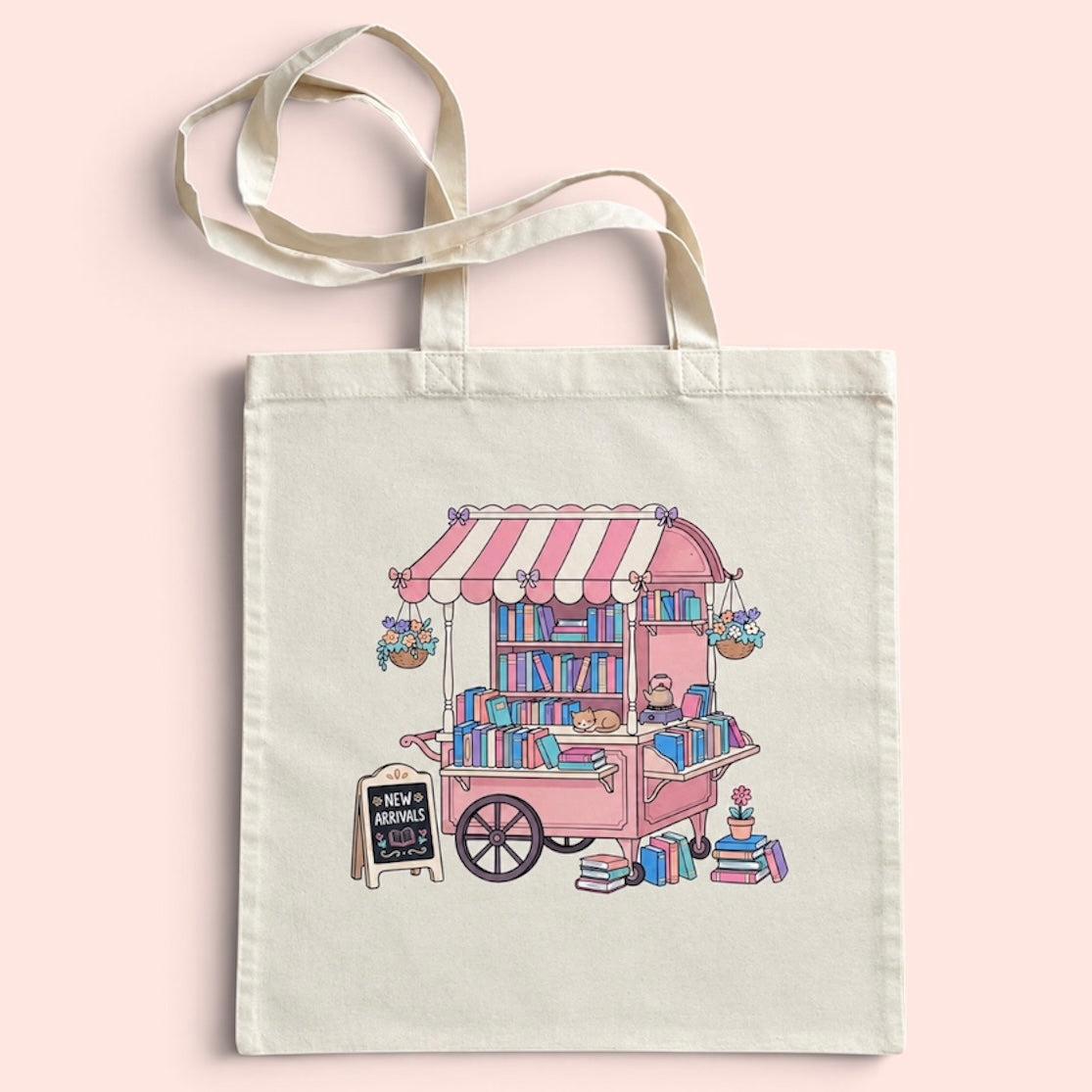 Torba bawełniana Book Cart – biblioteczka na kółkach