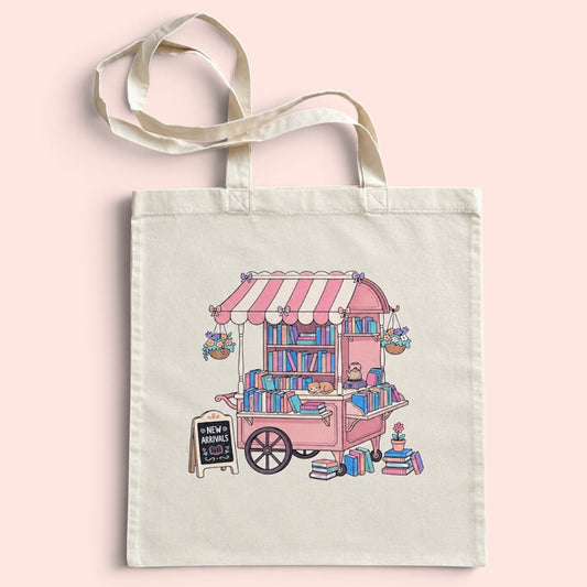 Torba bawełniana Book Cart – biblioteczka na kółkach