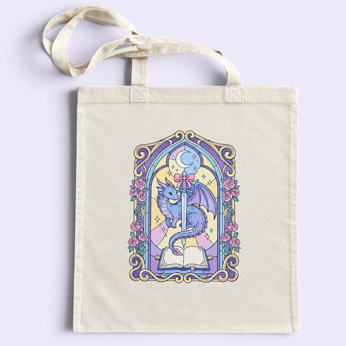 Torba bawełniana Magic Dragon – smok, książka i magia
