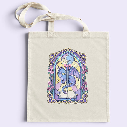 Torba bawełniana Magic Dragon – smok, książka i magia